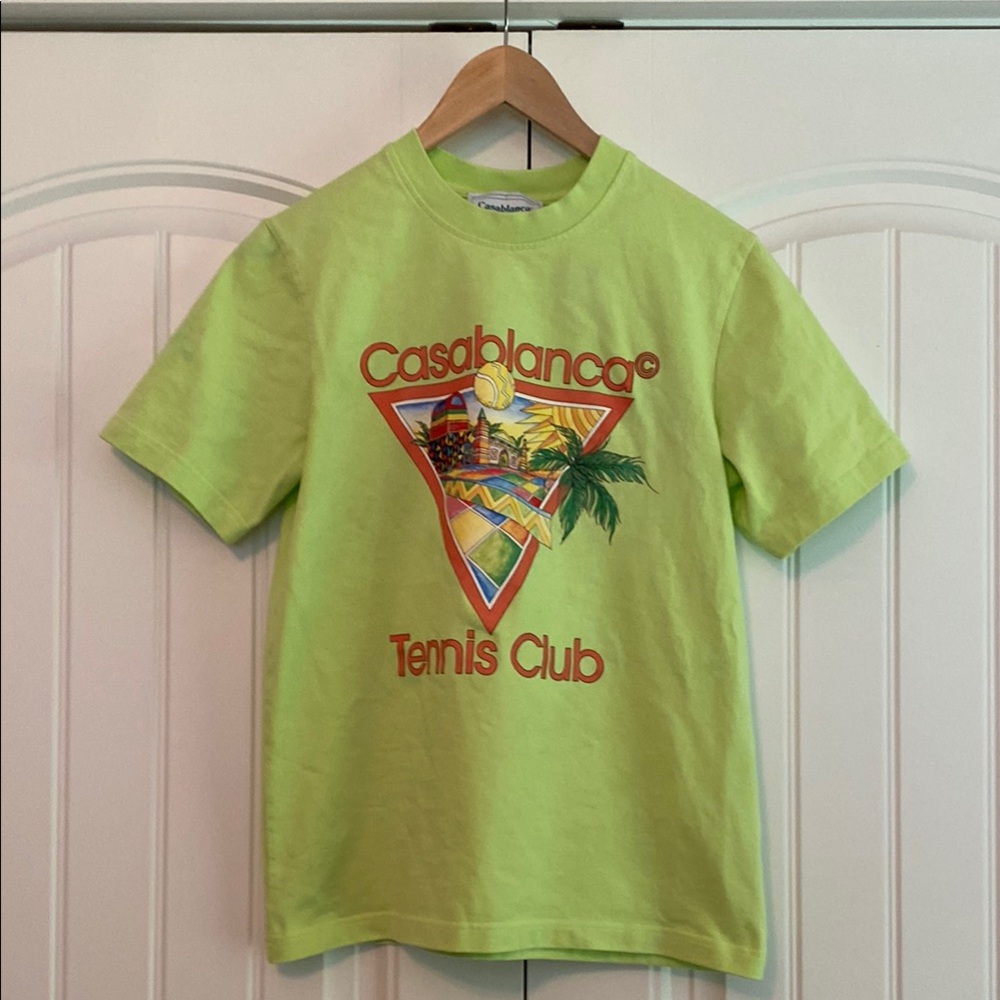 Casablanca Pale Green Afro Cubism Tennis‎ Club Printed T-Shirt Size XS
